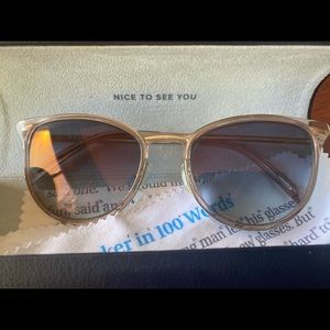 Warby Parker Lindley sunglasses. Light blue and comes with box.
